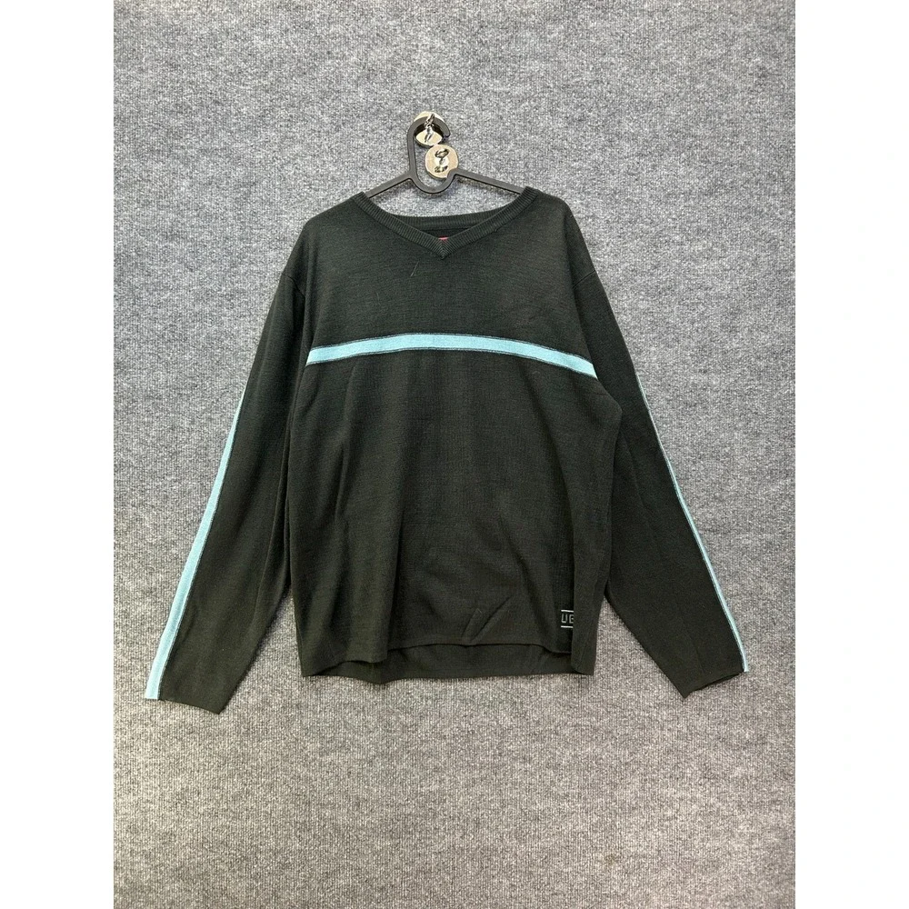 Unionbay Long Sleeve Sweater Men's Black Knit Crewneck Pullover Streetwear Large